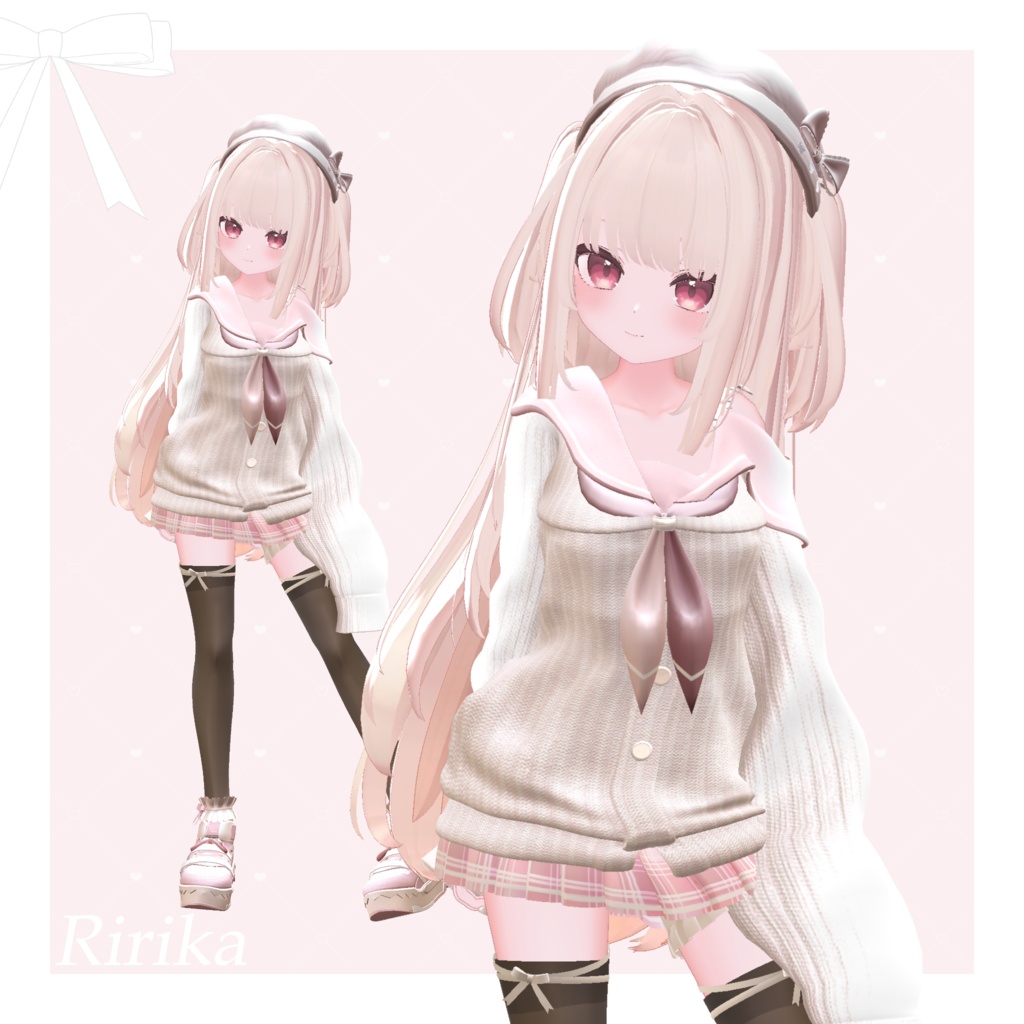 【9アバター対応】Off Shoulder Melty Sailor【VRChat想定】