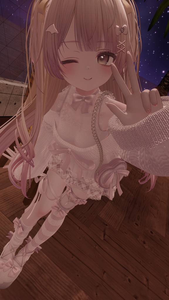 【12アバター対応】Sweet Ribbon Knit【VRChat想定】