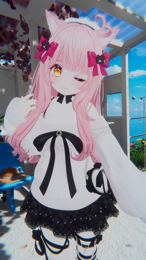 【12アバター対応】Sweet Ribbon Knit【VRChat想定】