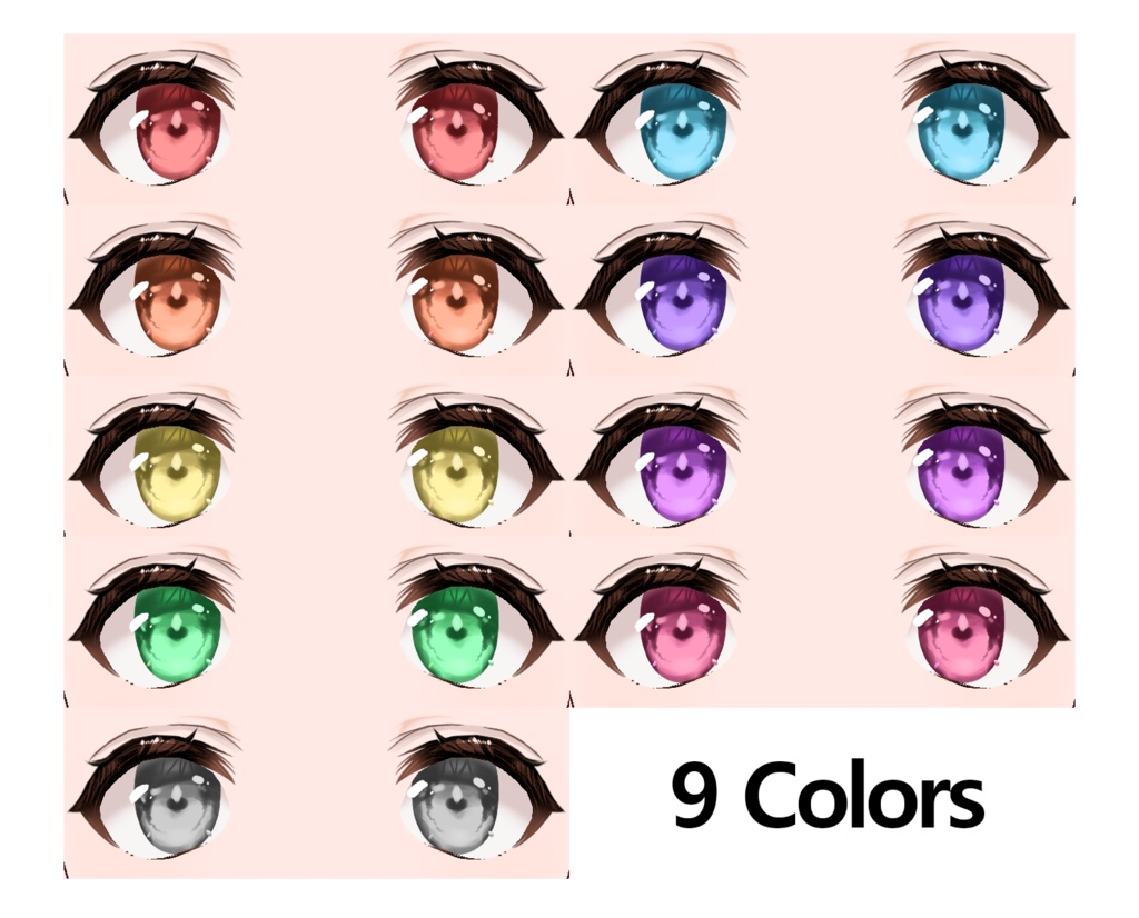 【VRoid】 Eyes(Irises), Eyes highlight Tex / 目(瞳)、アイハイライトテクスチャーセット