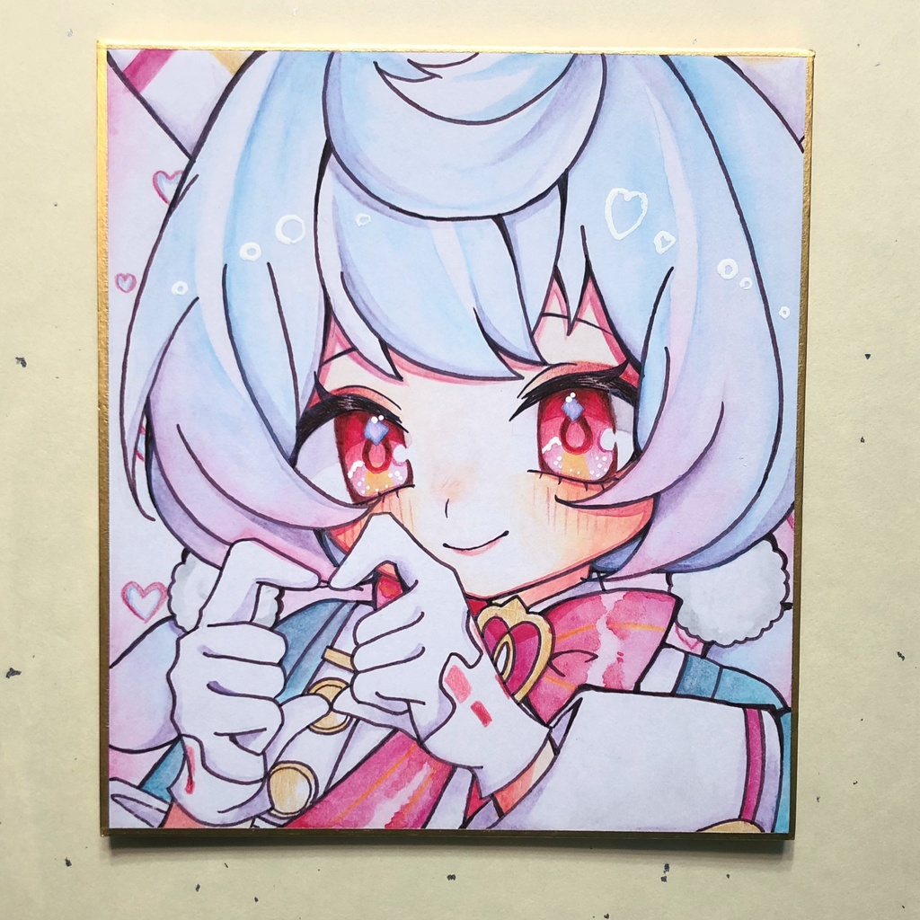 【小色紙・水彩色鉛筆】シグウィン🩷💉🩵