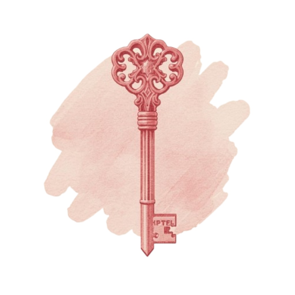 ピンクの水彩画風アンティーク旅行クリップアートセット (PNG形式)