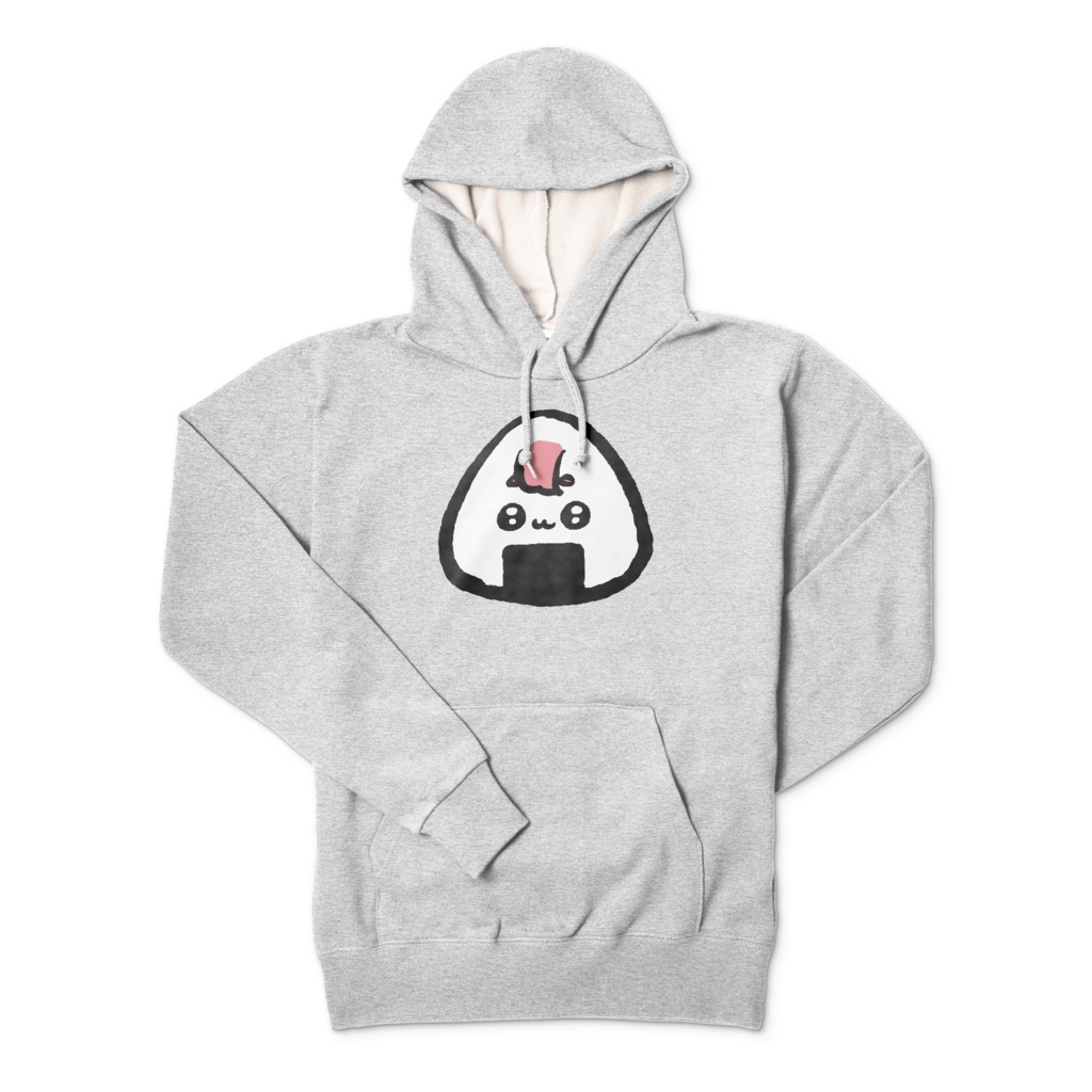 おにちゃんパーカー【おにぎりフェイス・白/黒/グレー】