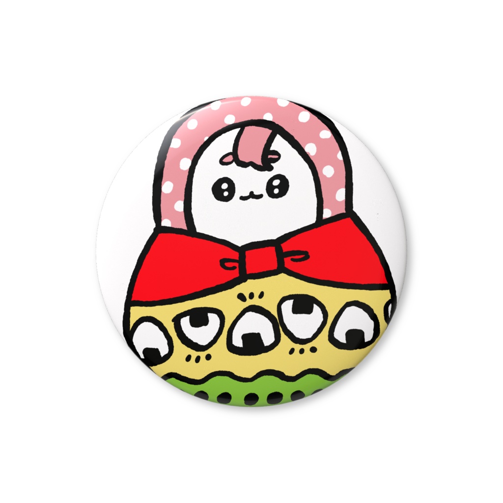 がんばれおにちゃん 缶バッジ【おにぎりマトリョーシカ】