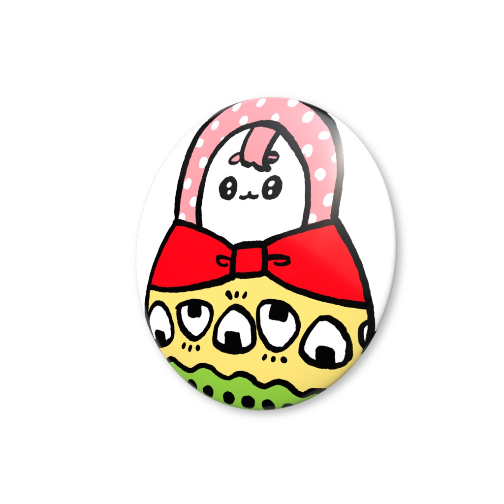 がんばれおにちゃん 缶バッジ【おにぎりマトリョーシカ】