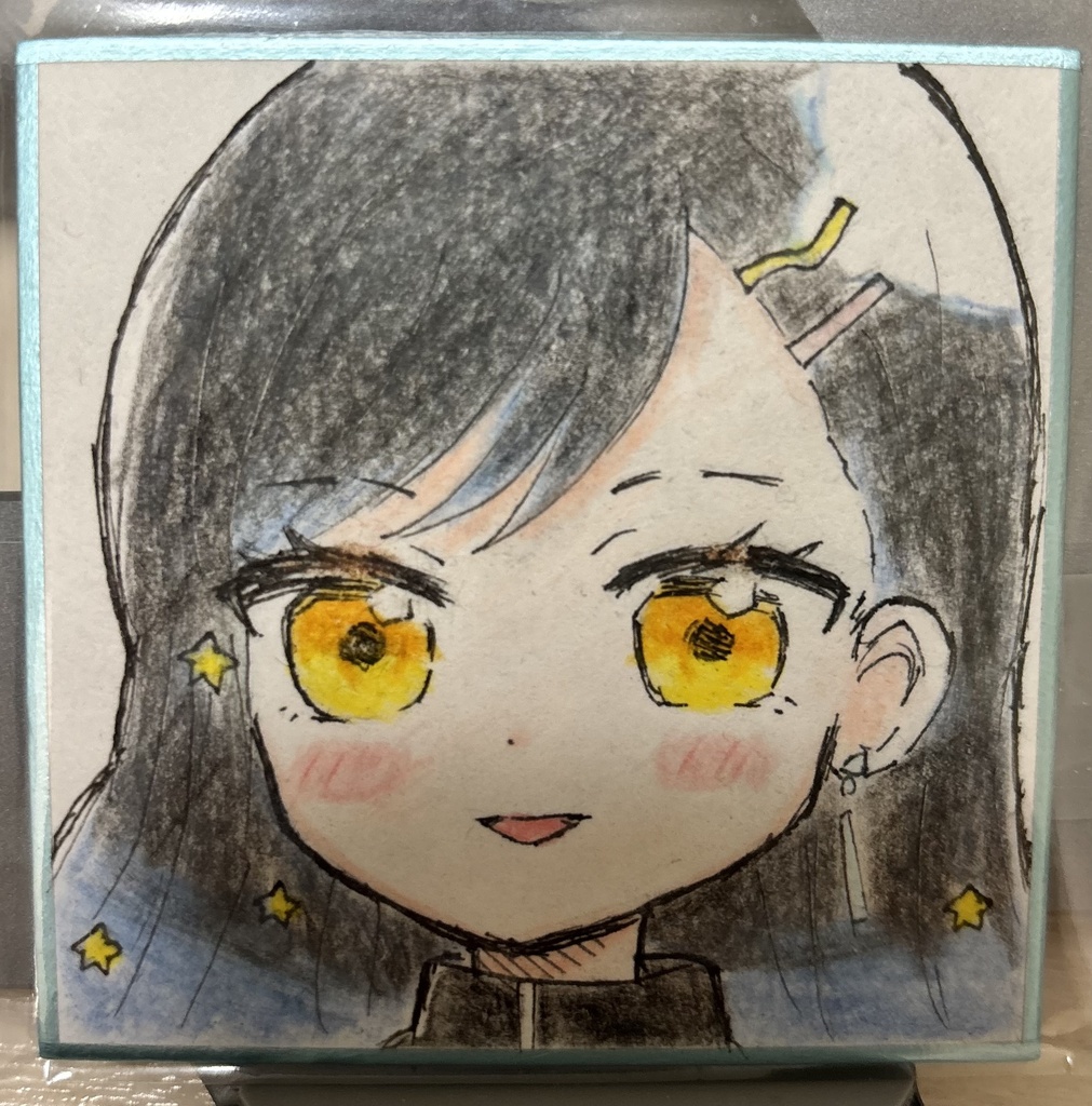 白石杏　手描き色紙