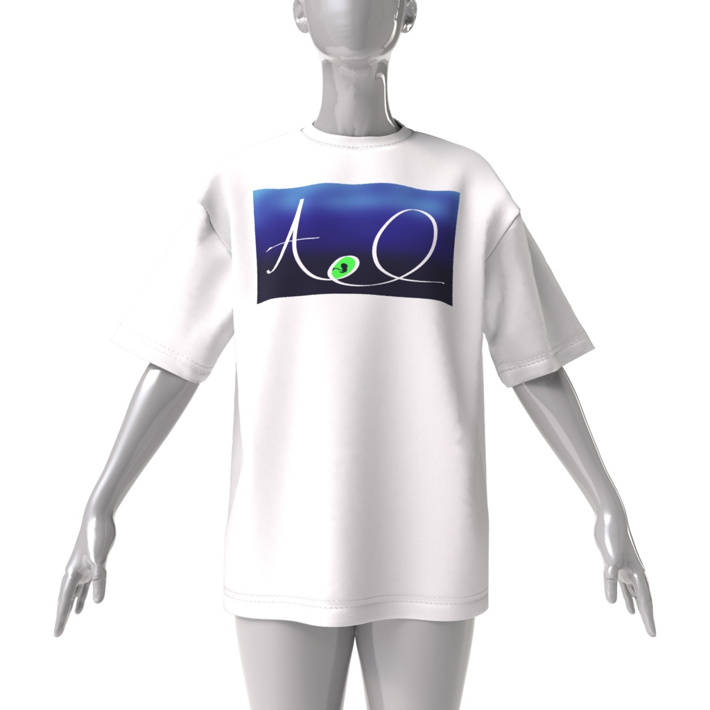 ビッグシルエットTシャツ(白) 「Abyss Org」テーマ