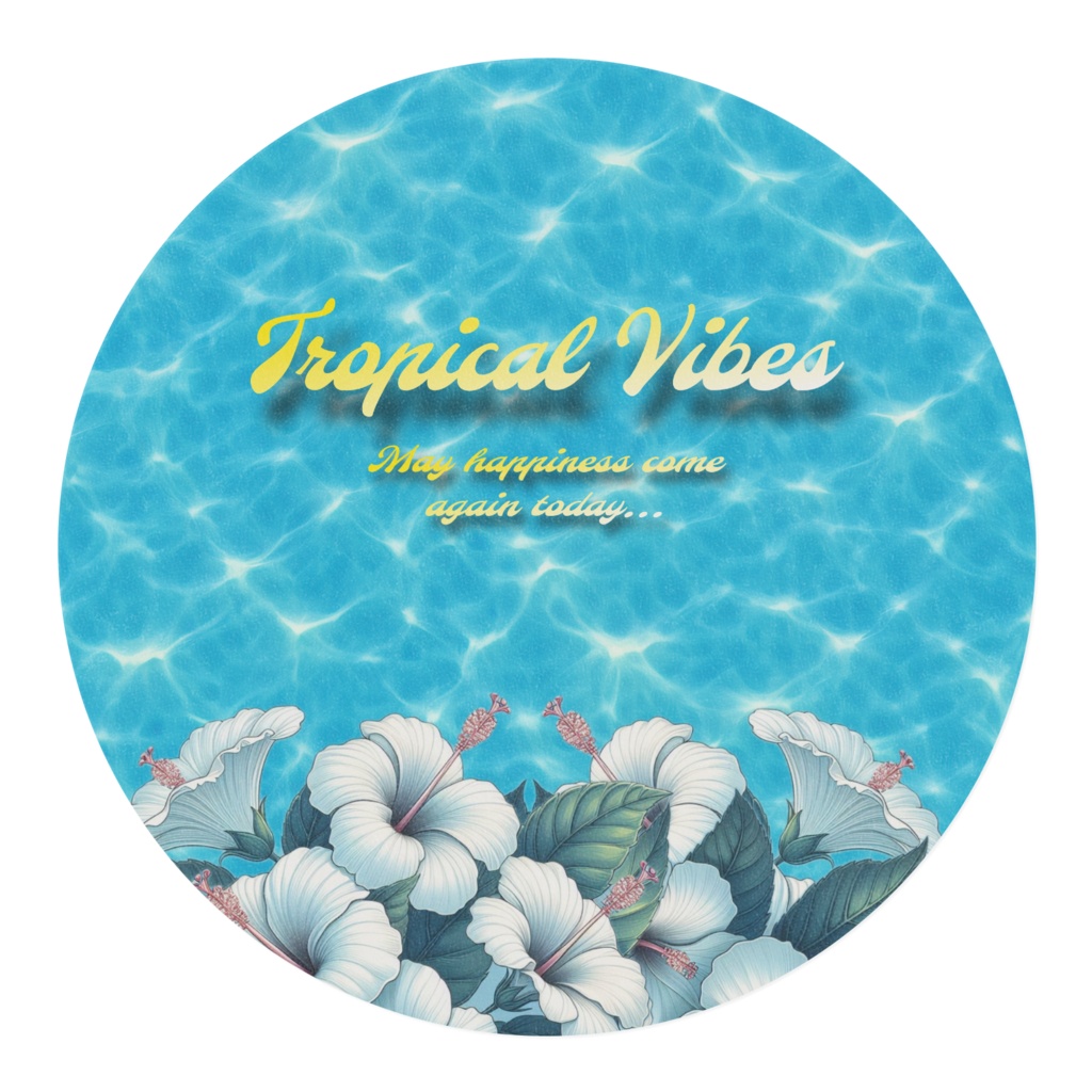 ハイビスカス柄マスキングテープ(白)