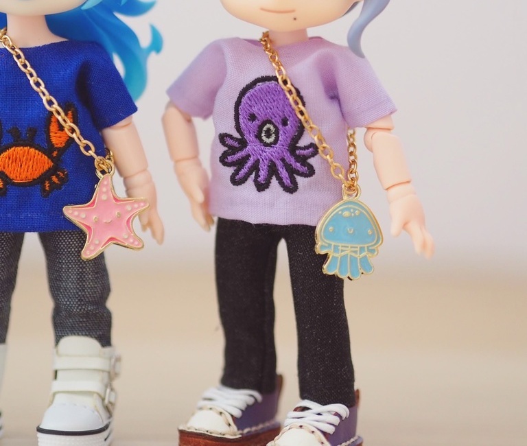 海洋 刺繡 Tシャツ ねんどろいどどーる オビツ11