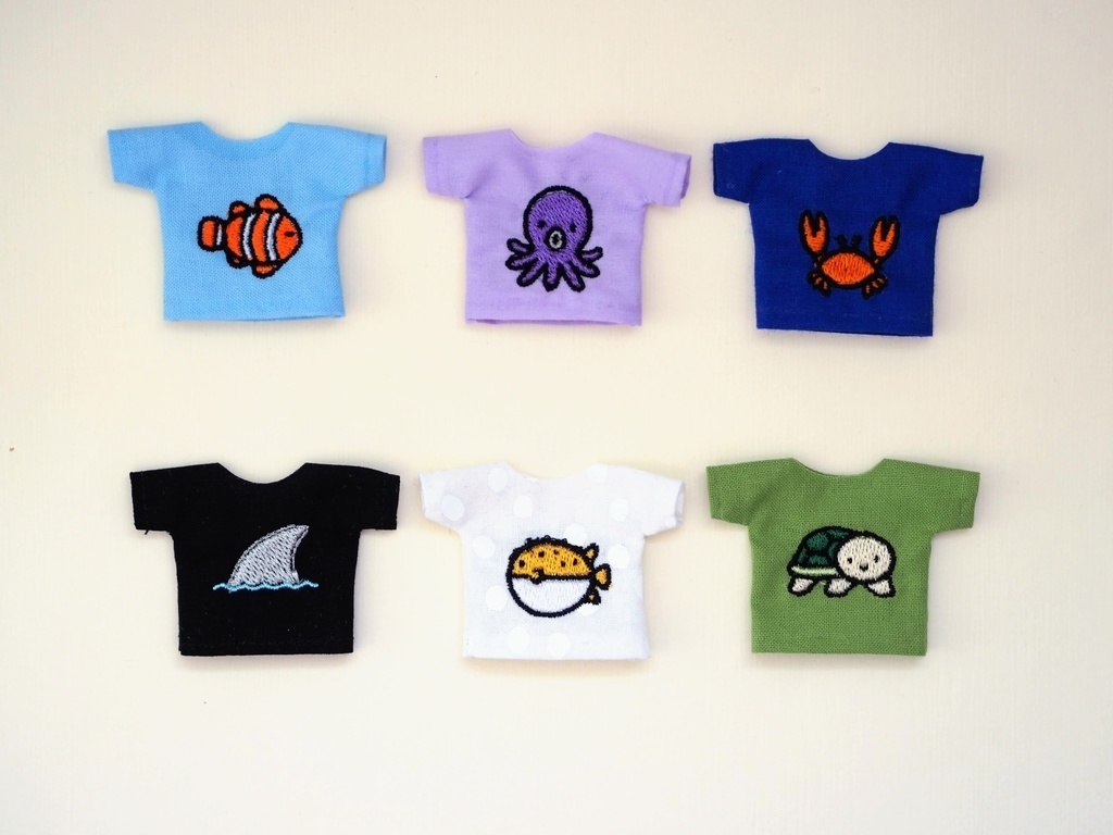 海洋 刺繡 Tシャツ ねんどろいどどーる オビツ11
