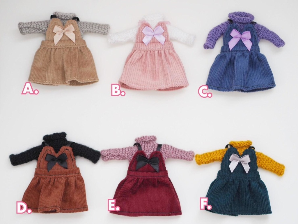 オーバーオールドレスセット ねんどろいどどーる服 オビツ11服