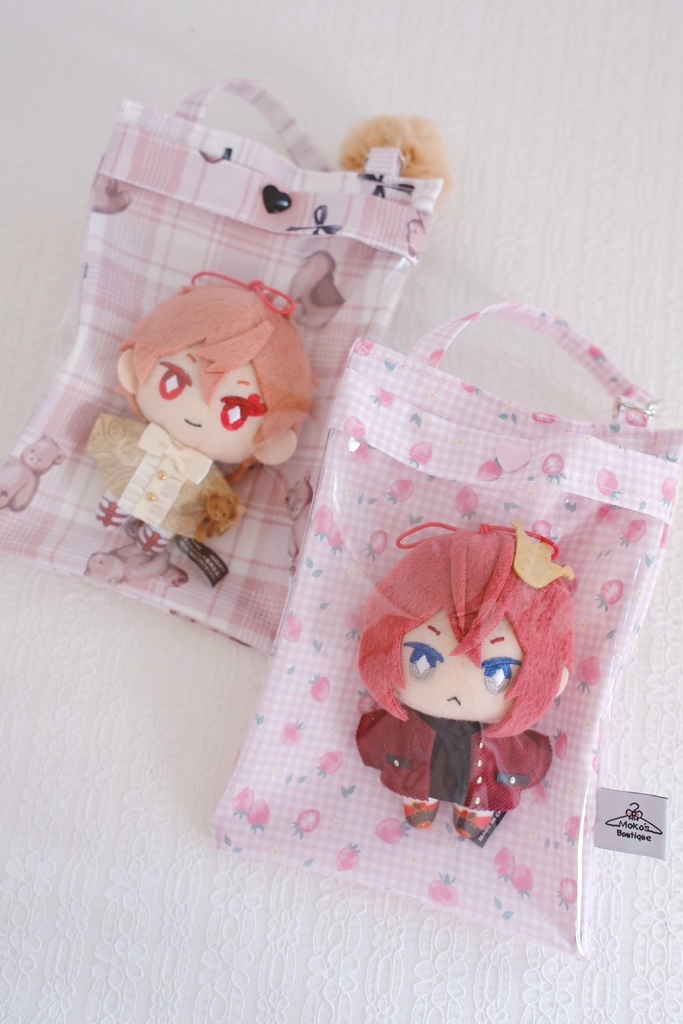 【10cmぬい/オビツ11】一緒にお出かけ♪ ポンポン付きクリアポーチ・キャリーバッグ(全4種)