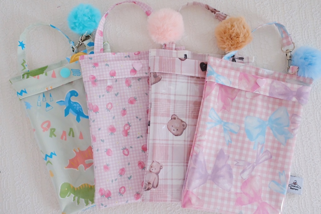 【10cmぬい/オビツ11】一緒にお出かけ♪ ポンポン付きクリアポーチ・キャリーバッグ(全4種)