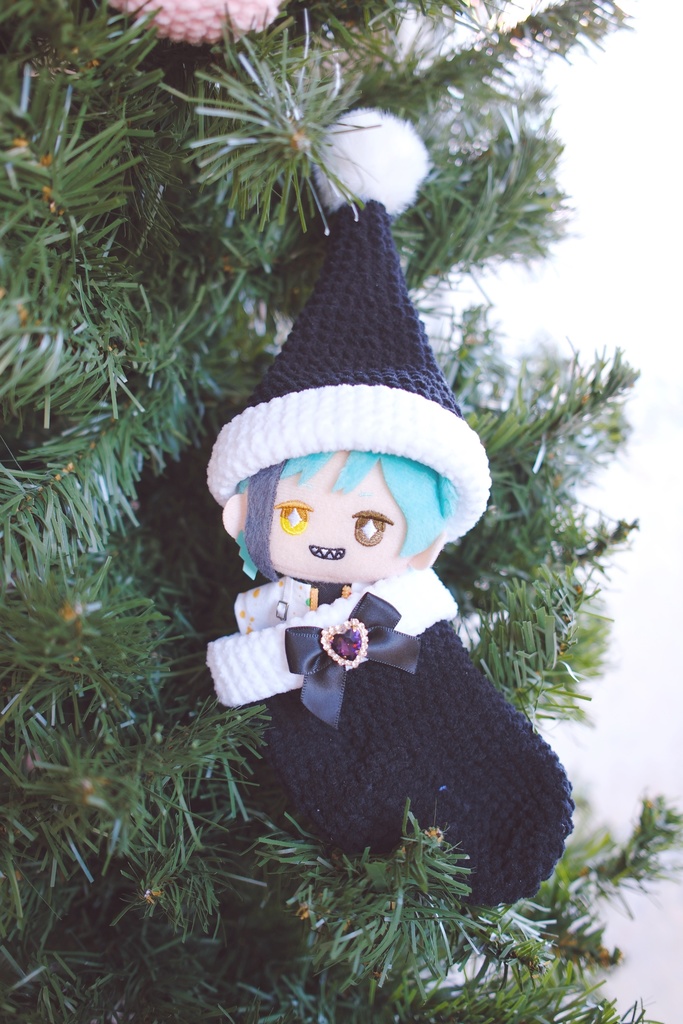 【ぬい/ねんどろいど】手編みサンタ帽子&靴下おくるみ(全7色)