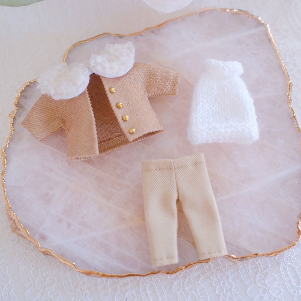 【オビツ11/ねんどろいどどーる】襟ファー付きコーデュロイコート(全3色)