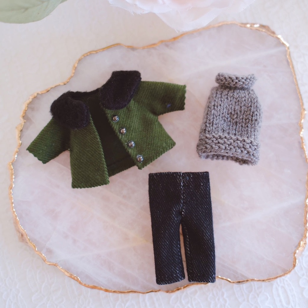 【オビツ11/ねんどろいどどーる】襟ファー付きコーデュロイコート(全3色)