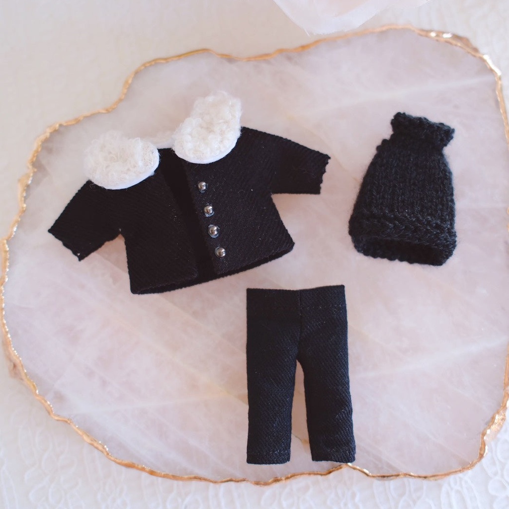 【オビツ11/ねんどろいどどーる】襟ファー付きコーデュロイコート・3ピースセット(全3色)