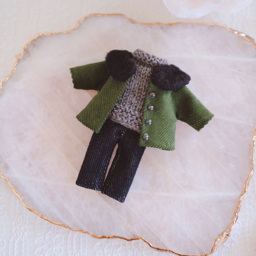 【オビツ11/ねんどろいどどーる】襟ファー付きコーデュロイコート・3ピースセット(全3色)