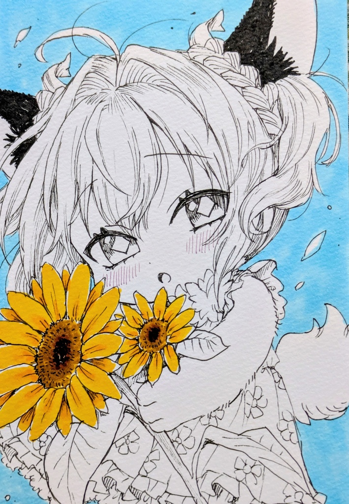 【原画(ミニ画用紙)】ひまわり