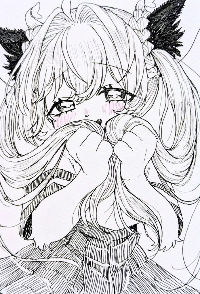 【手描き原画(ミニ画用紙)】学生夢ちゃん