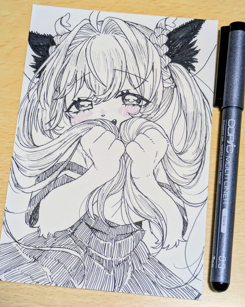 【手描き原画(ミニ画用紙)】学生夢ちゃん