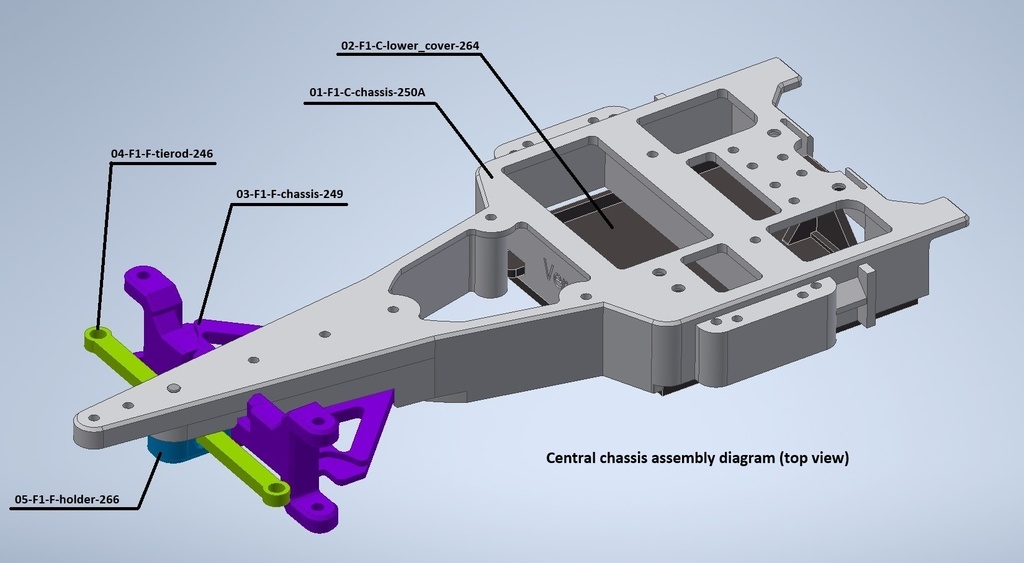 ミニッツ Mini-Z F1 ダミーシャーシ Ver01 3Dプリント用データ