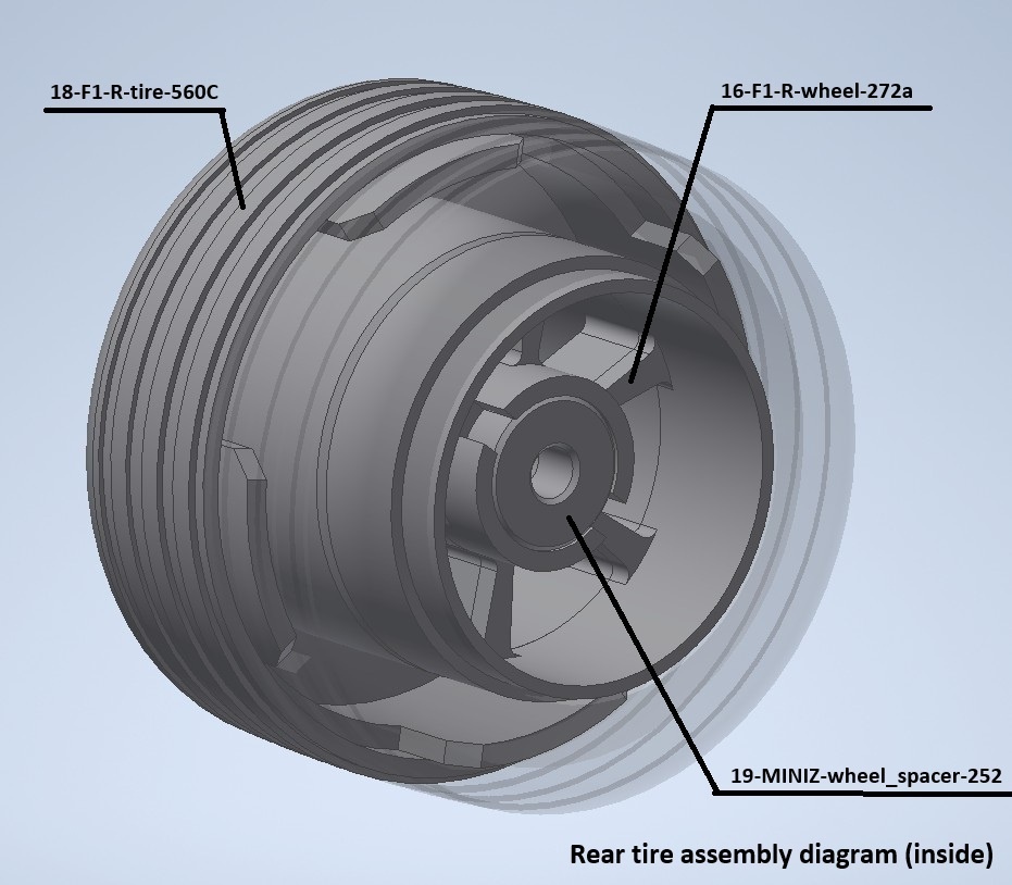 ミニッツ Mini-Z F1 タイヤASSY (ダミーシャーシ Ver01専用) 3Dプリント用データ