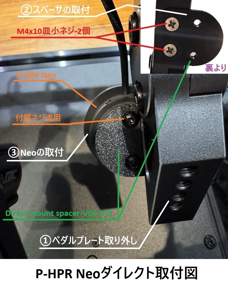 Simagic_P1000_P-HPR Neo 直付スペーサ(振動システム) 3Dプリント用データ