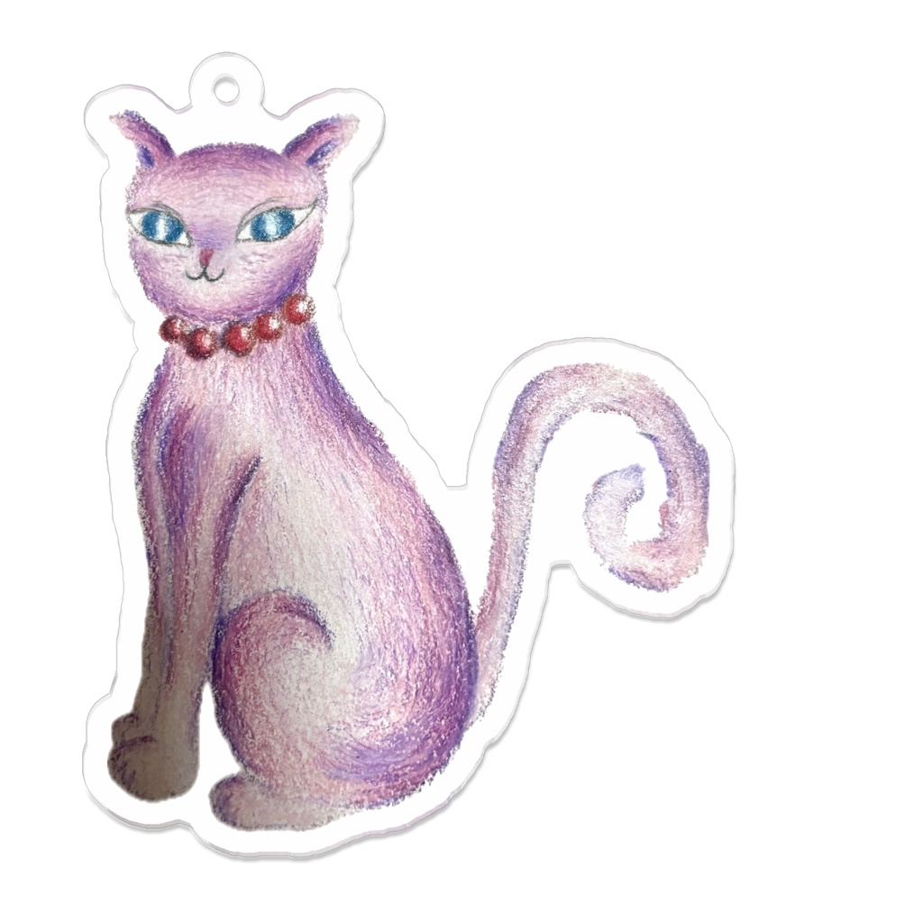 ピンクの猫　アクリルキーホルダー