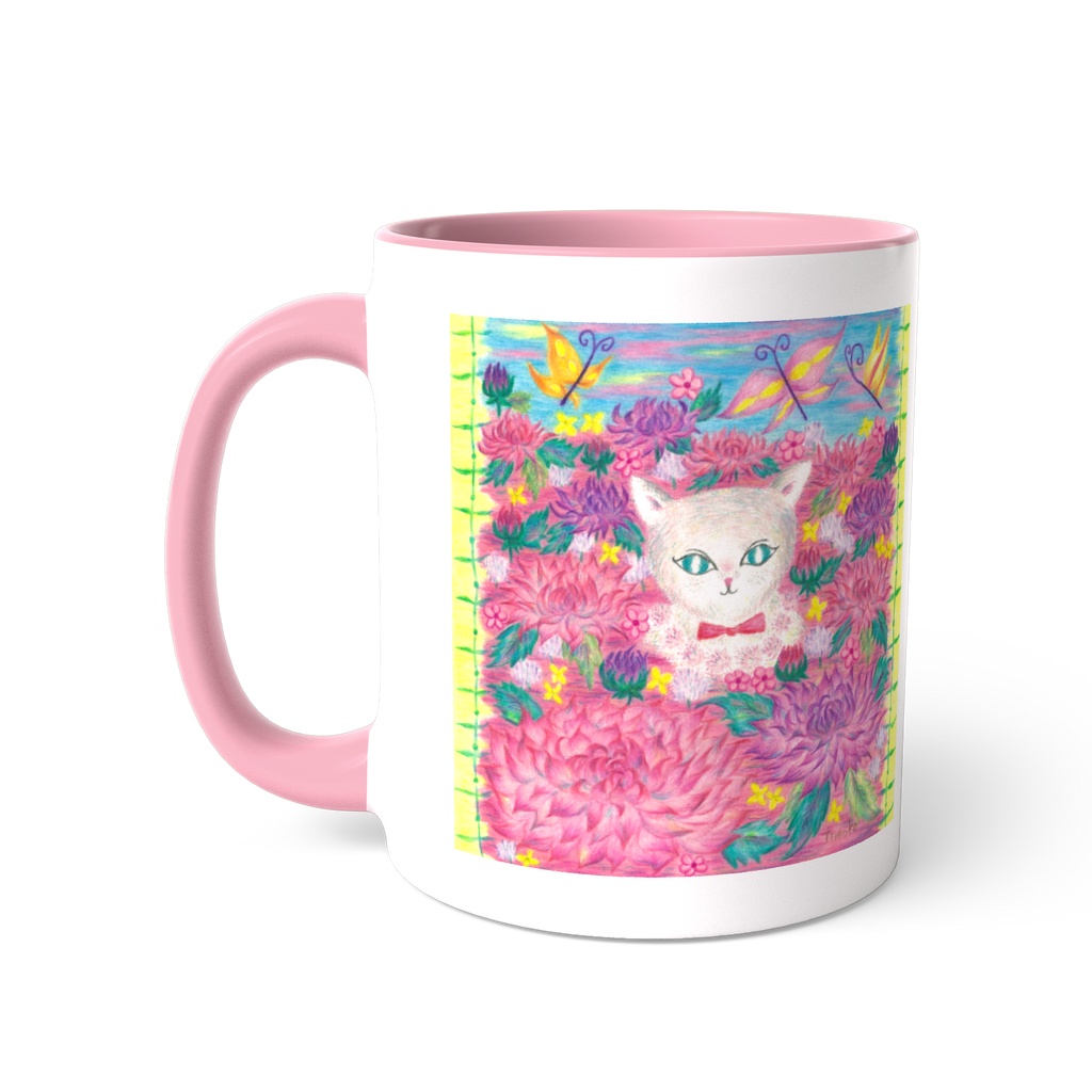 お花畑でかくれんぼ ツートンカラーマグカップ