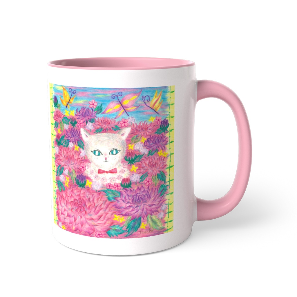 お花畑でかくれんぼ　ツートンカラーマグカップ