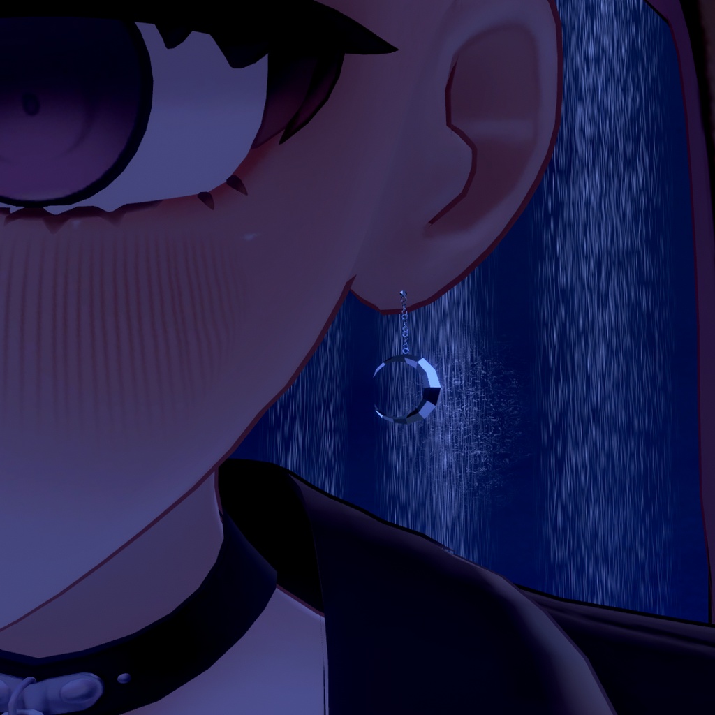 【無料ッ!!!】月のピアス / Moon earring【VRChat想定】