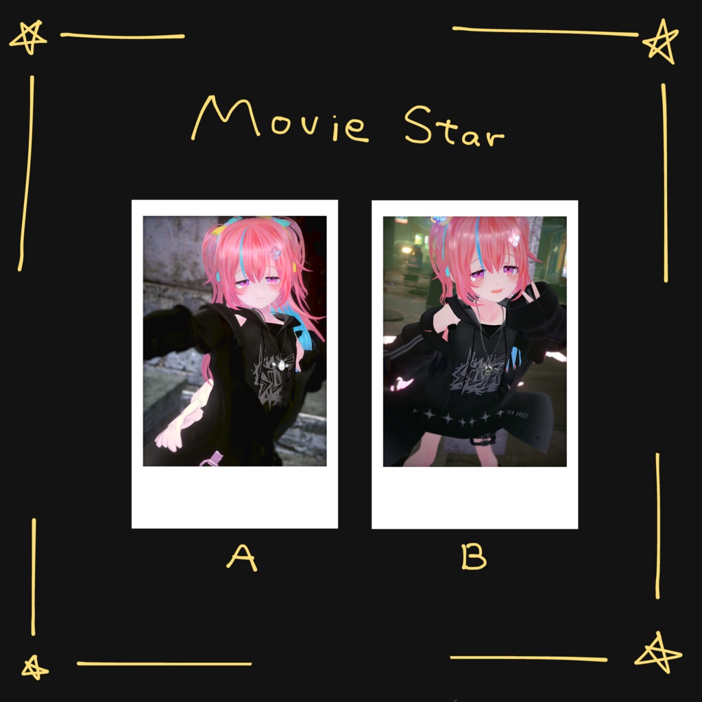 直筆サイン入りチェキ風カード 【Movie Star】