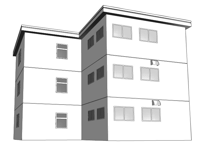 例の建物(クリスタ3D素材)