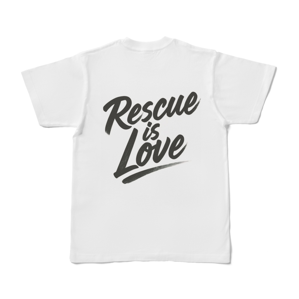 Rescue is Love 墨絵Tシャツ(ゴールデンレトリバー)