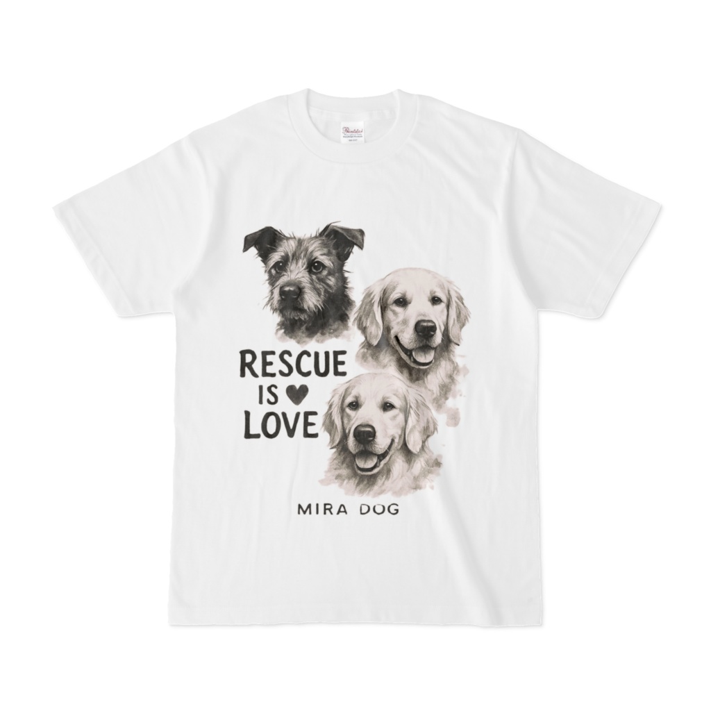 Rescue is Love - 雑種×ゴールデン - 両面Tシャツ
