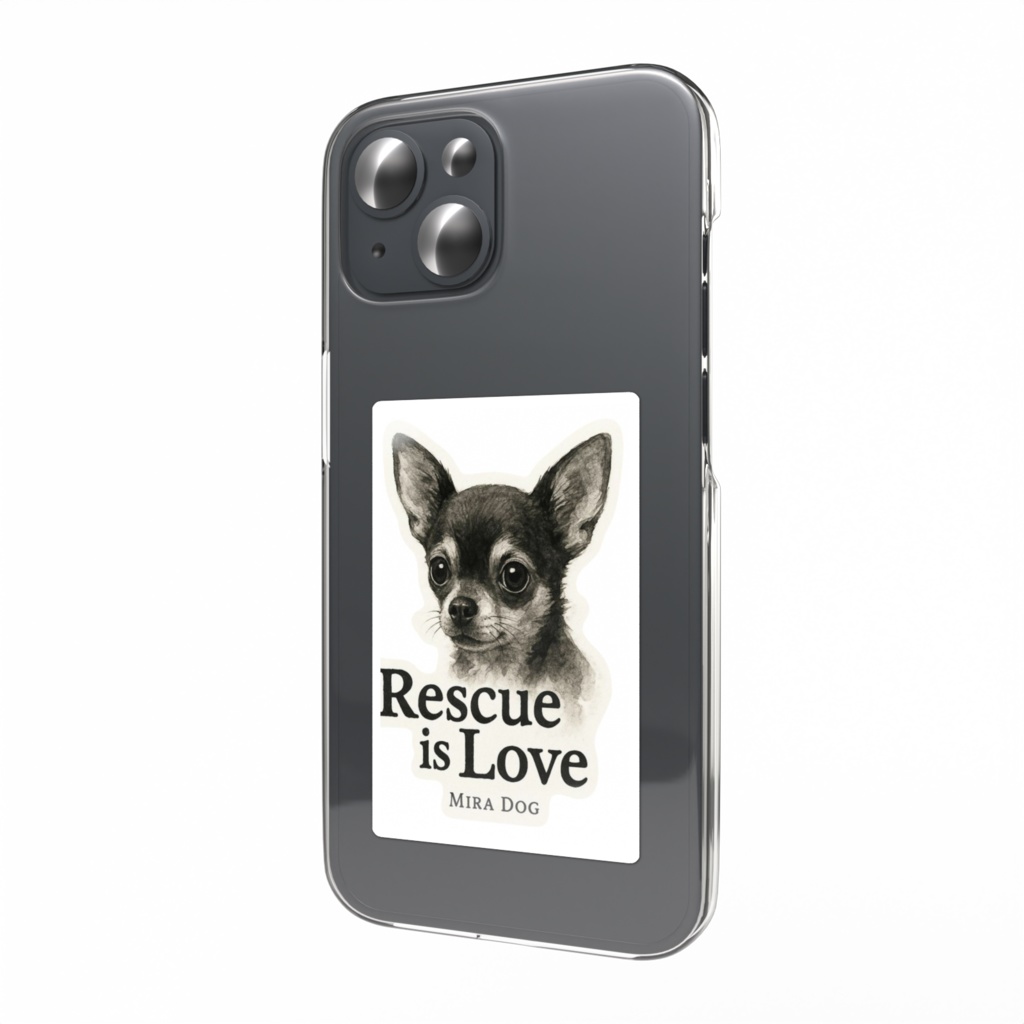 チワワ  Rescue is Love - スマホステッカー