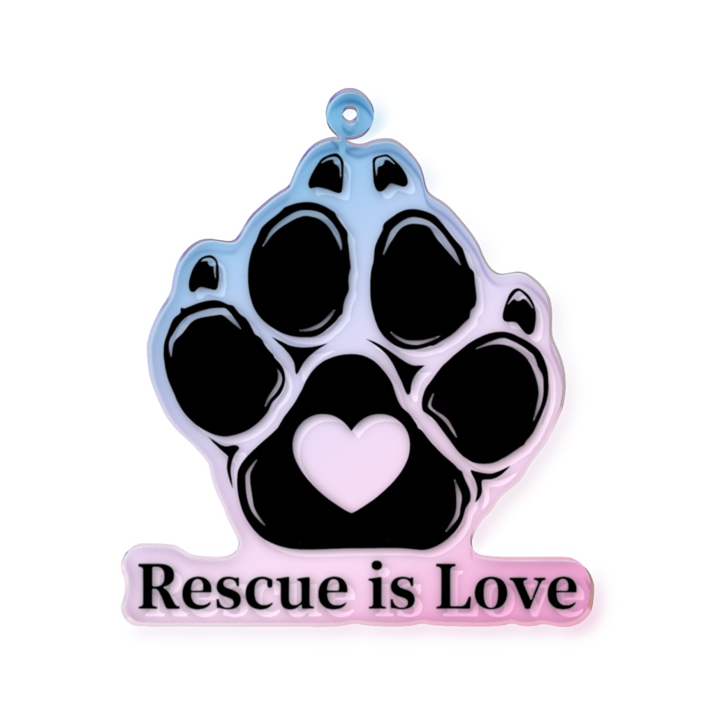 Rescue is Love|ハート肉球キーホルダー