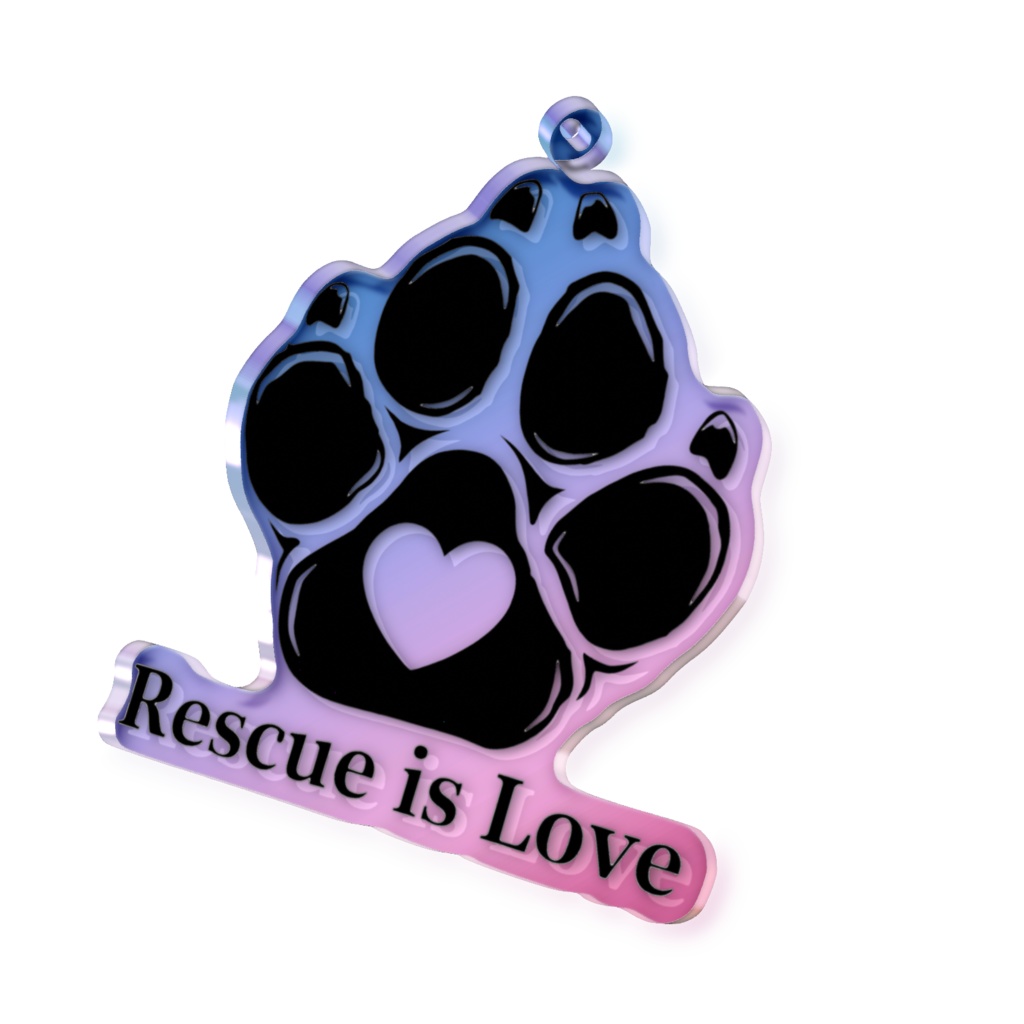 Rescue is Love｜ハート肉球キーホルダー