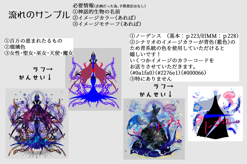 (受け付けていません)クトゥルフ神話TRPG神話的生物立ち絵有償イラスト受付について