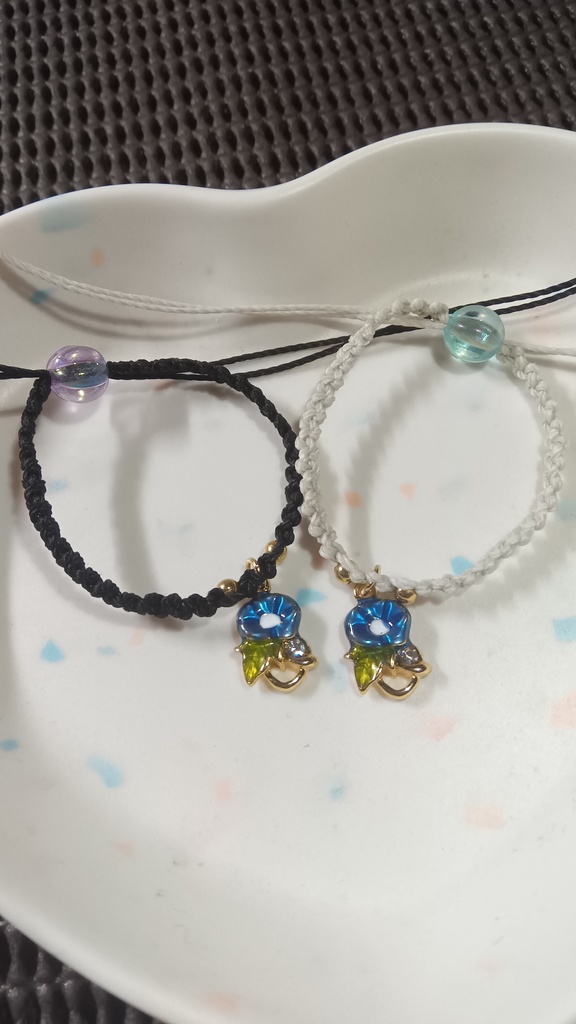 ぬいと使える2wayブレスレット2個セット【朝顔】