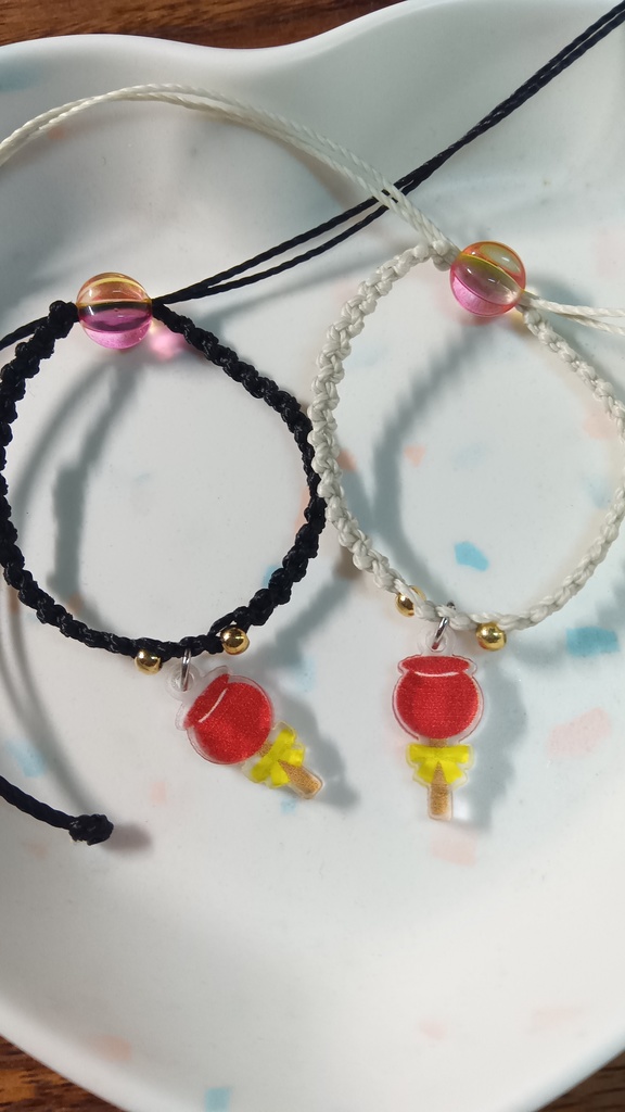 ぬいと使える2wayブレスレット2個セット【リンゴ飴】