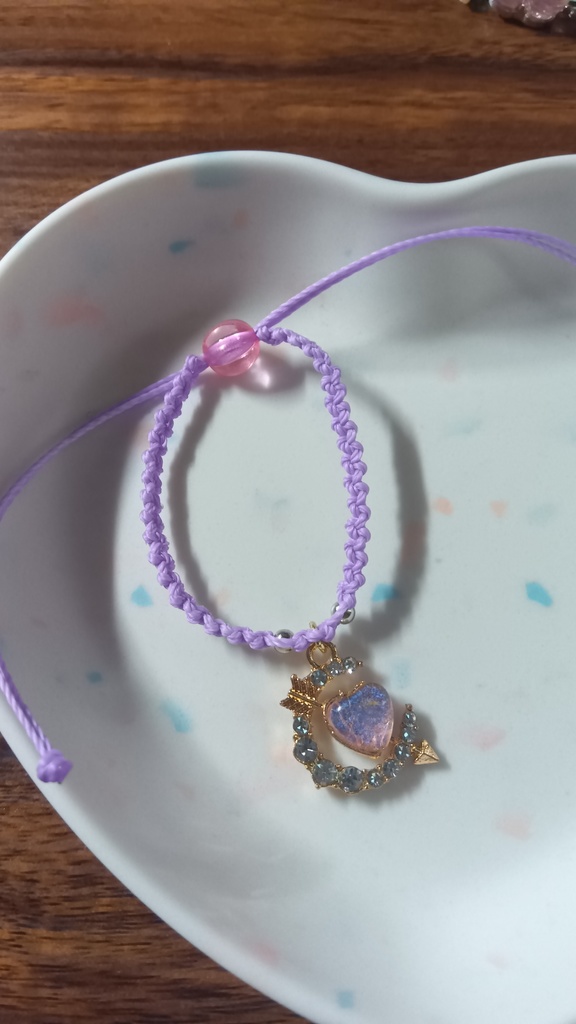 ぬいちゃんと使える2WAYブレスレット【ベアエンジェル&アロー桃】