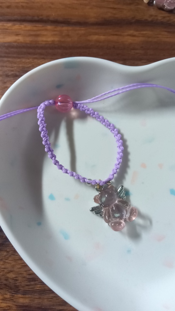 ぬいちゃんと使える2WAYブレスレット【ベアエンジェル&アロー桃】