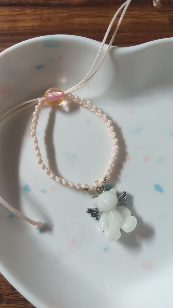 ぬいちゃんと使える2WAYブレスレット【ベアエンジェル&アロー白】