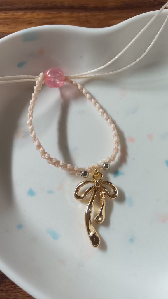 ぬいちゃんと使える2WAYブレスレット【おめかしリボン金】