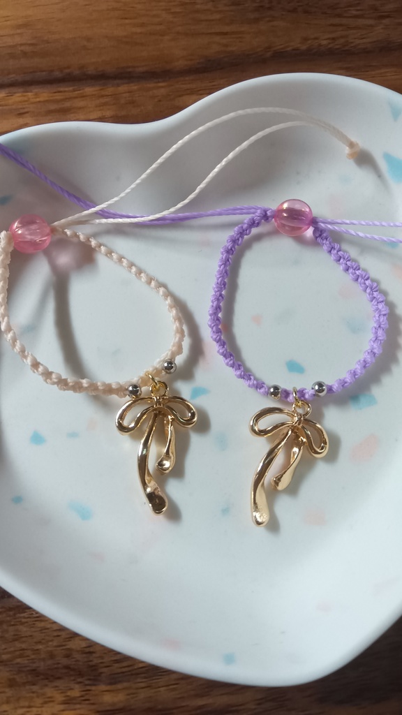 ぬいちゃんと使える2WAYブレスレット【おめかしリボン金】