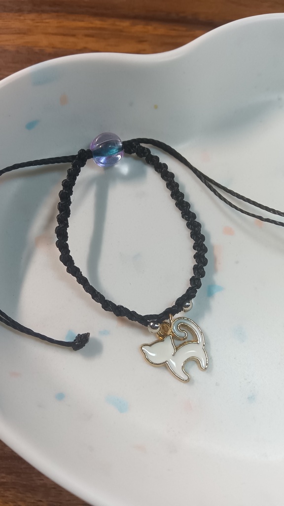 ぬいちゃんと使える2WAYブレスレット【黒猫&白猫】