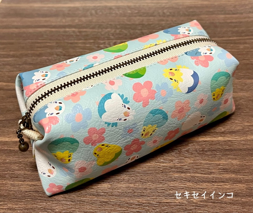 鳥の合皮ポーチ