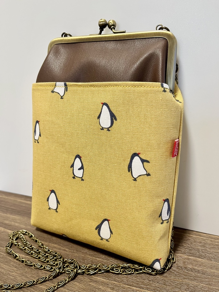 鳥柄ショルダーがま口